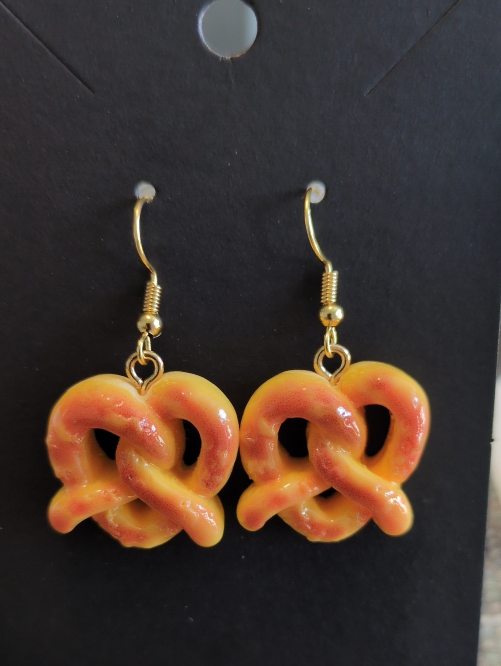 Novelty Pretzel Drop Earrings